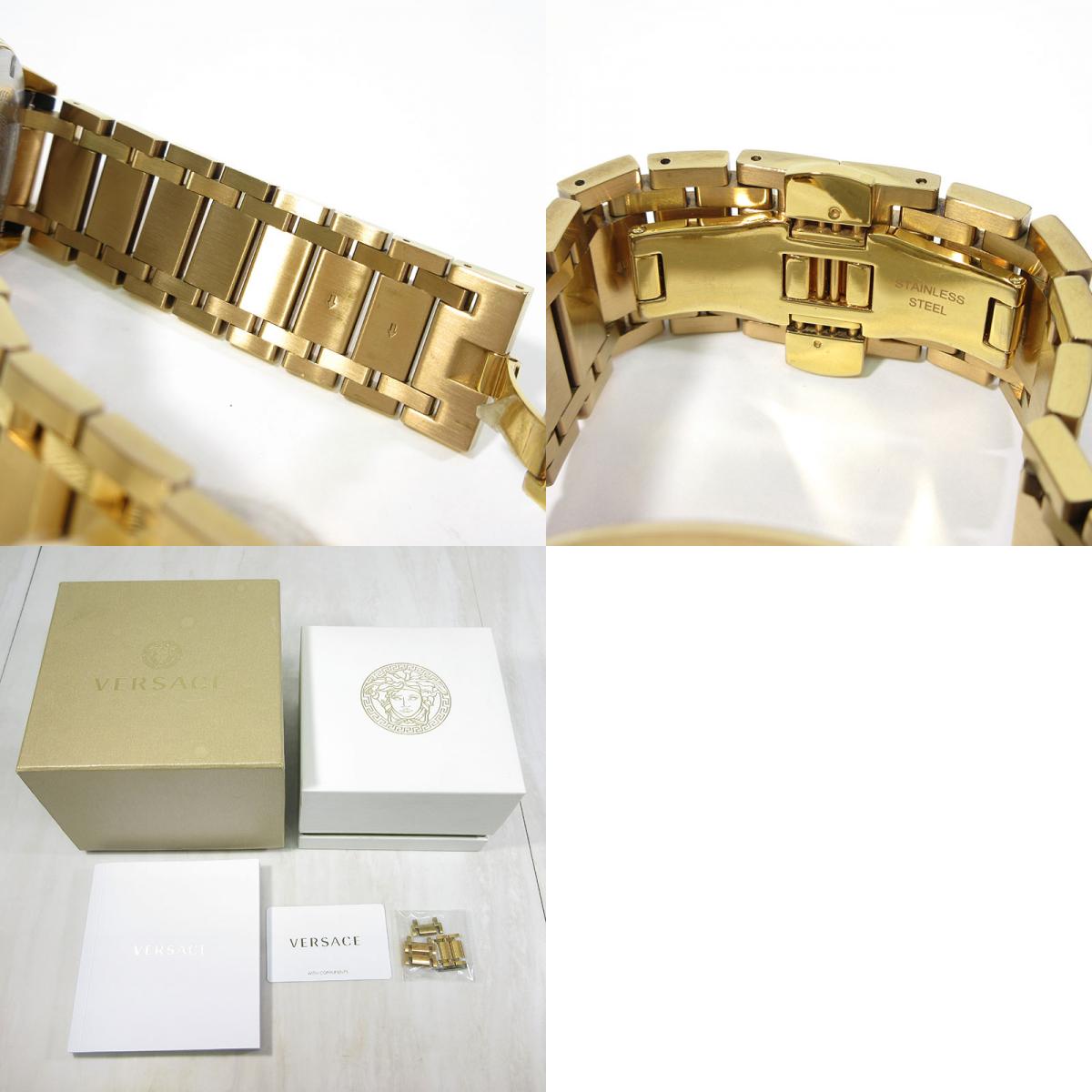 VERSACE | ヴェルサーチ VEM8 CHARACTER CHRONO キャラクタークロノ / メデューサ クロノグラフ 腕時計 多針アナログ表示 クオーツ ゴールド系×ブラック【三重本店】