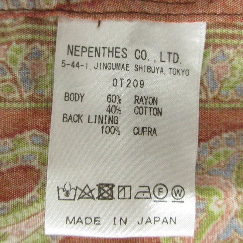 Needles | ニードルス Classic Shirt Paisley クラシックシャツ ペイズリー 長袖シャツ OT209 オレンジ サイズ:M【三重本店】