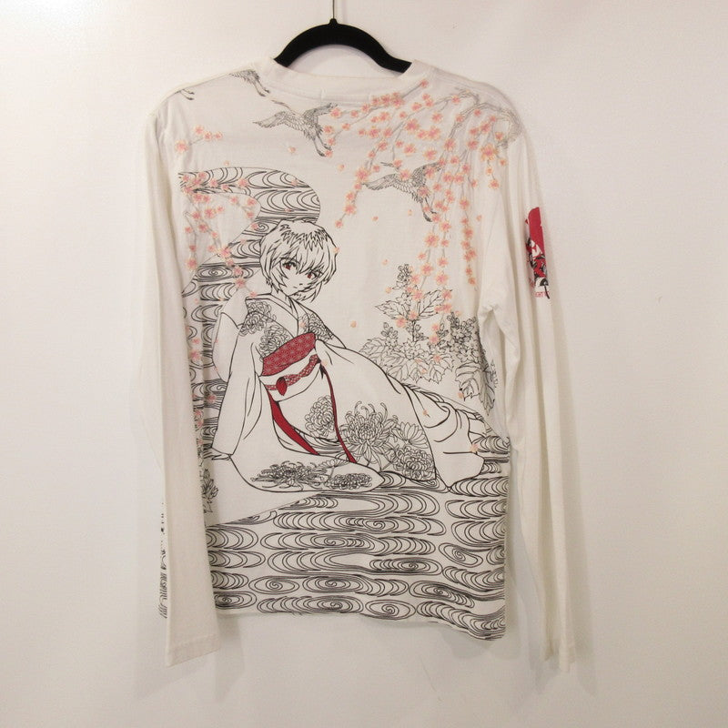 【中古】錦 | ニシキ 綾波レイ 流水桜 長袖Tシャツ EV39480 ホワイト サイズ:S