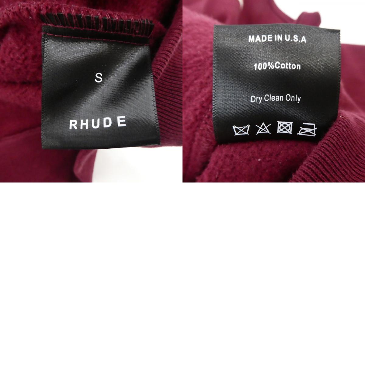 【中古】RHUDE | ルード QUARTER ZIP SWEAT スウェット ボルドー/バーガンディー サイズ:S