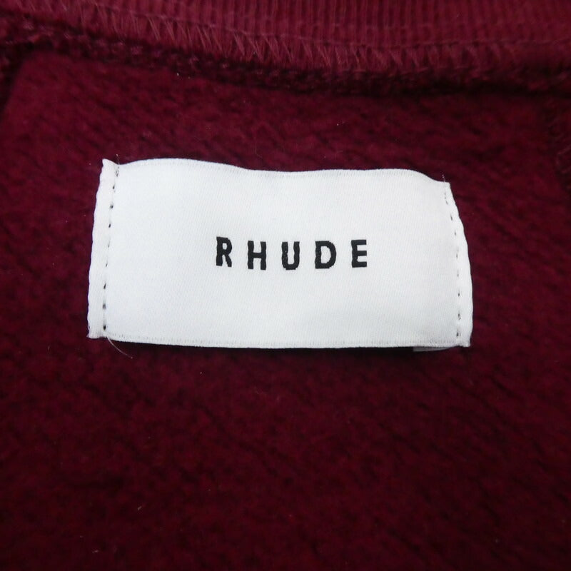 【中古】RHUDE | ルード QUARTER ZIP SWEAT スウェット ボルドー/バーガンディー サイズ:S