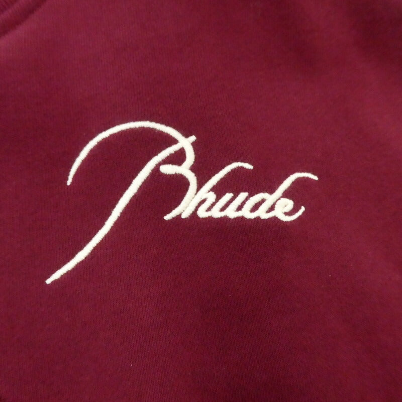 【中古】RHUDE | ルード QUARTER ZIP SWEAT スウェット ボルドー/バーガンディー サイズ:S