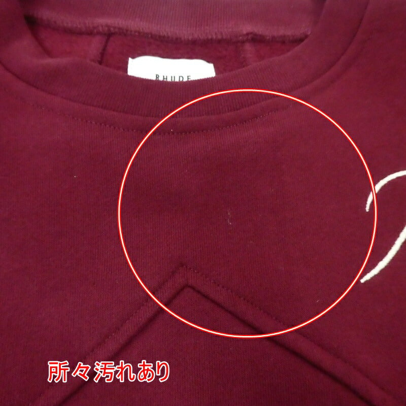 【中古】RHUDE | ルード QUARTER ZIP SWEAT スウェット ボルドー/バーガンディー サイズ:S