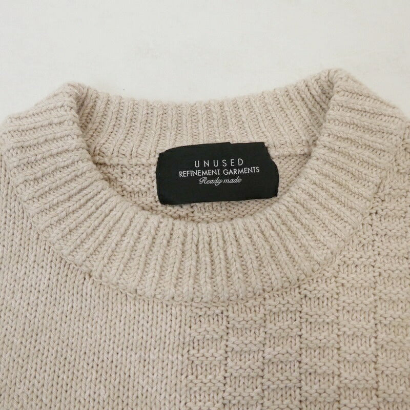 【中古】UNUSED | アンユーズド DAMAGED KNIT ニット US2325 ベージュ サイズ:1