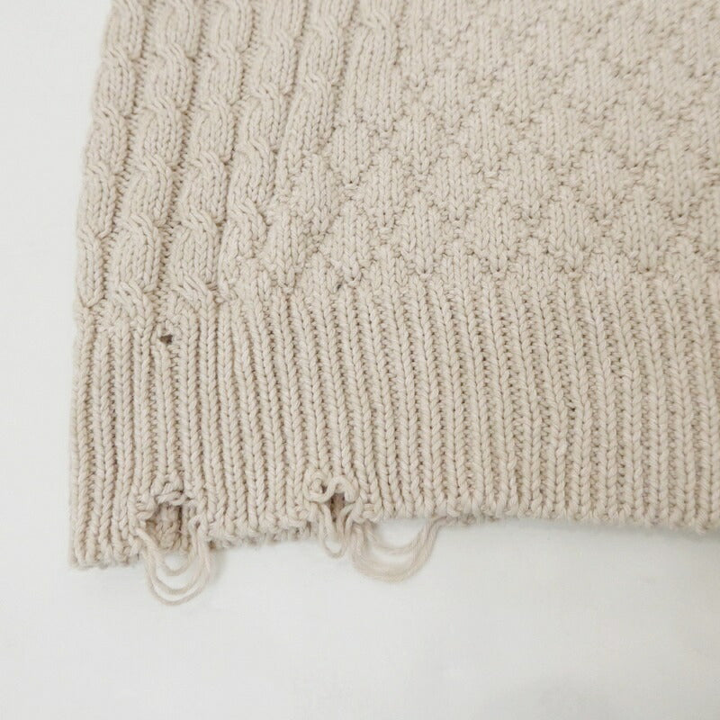 【中古】UNUSED | アンユーズド DAMAGED KNIT ニット US2325 ベージュ サイズ:1