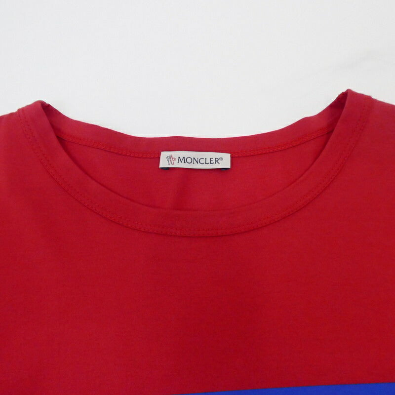 【中古】MONCLER | モンクレール /FOUNDED IN 1952 半袖Tシャツ 8C74610 レッド サイズ:XL