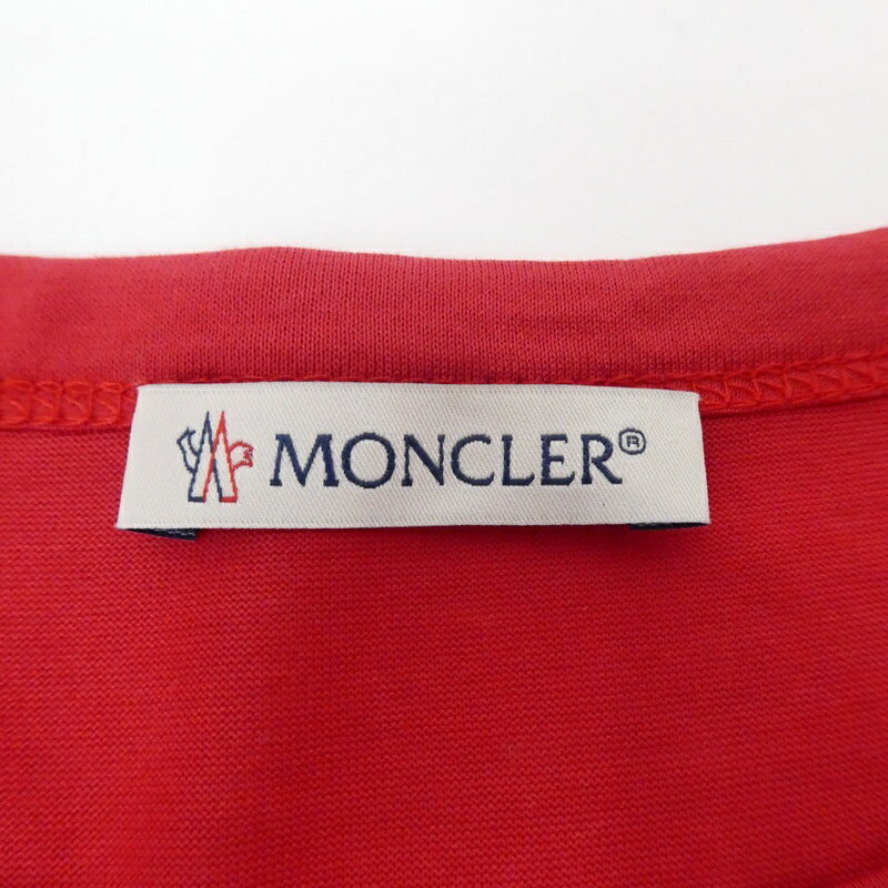 【中古】MONCLER | モンクレール /FOUNDED IN 1952 半袖Tシャツ 8C74610 レッド サイズ:XL