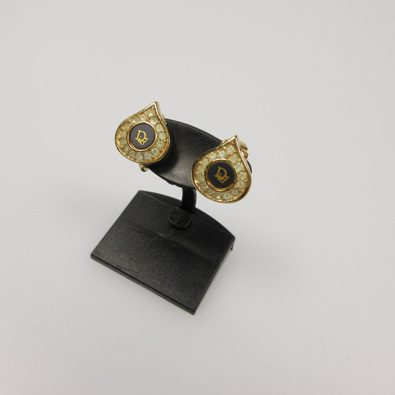 【中古】Christian Dior | クリスチャンディオール ラインストーン付きしずくモチーフ イヤリング