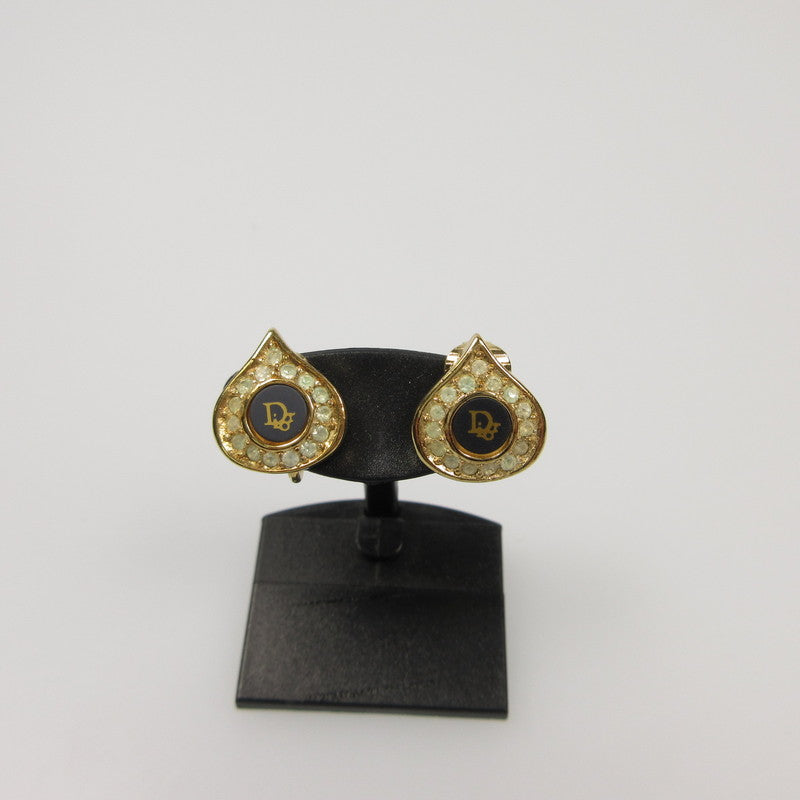 【中古】Christian Dior | クリスチャンディオール ラインストーン付きしずくモチーフ イヤリング