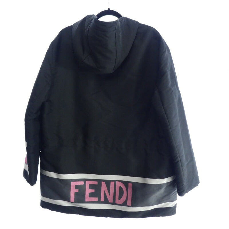 【中古】FENDI | フェンディ リバーシブルフーデッドジャケット その他アウター FW0901 92X ブラック サイズ:50