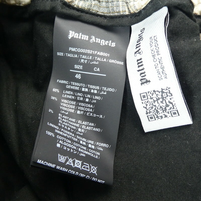 【中古】Palm Angels | パームエンジェルス Bleached Plaid Track Pants パンツ PMCG002S21FAB001 サイズ:46