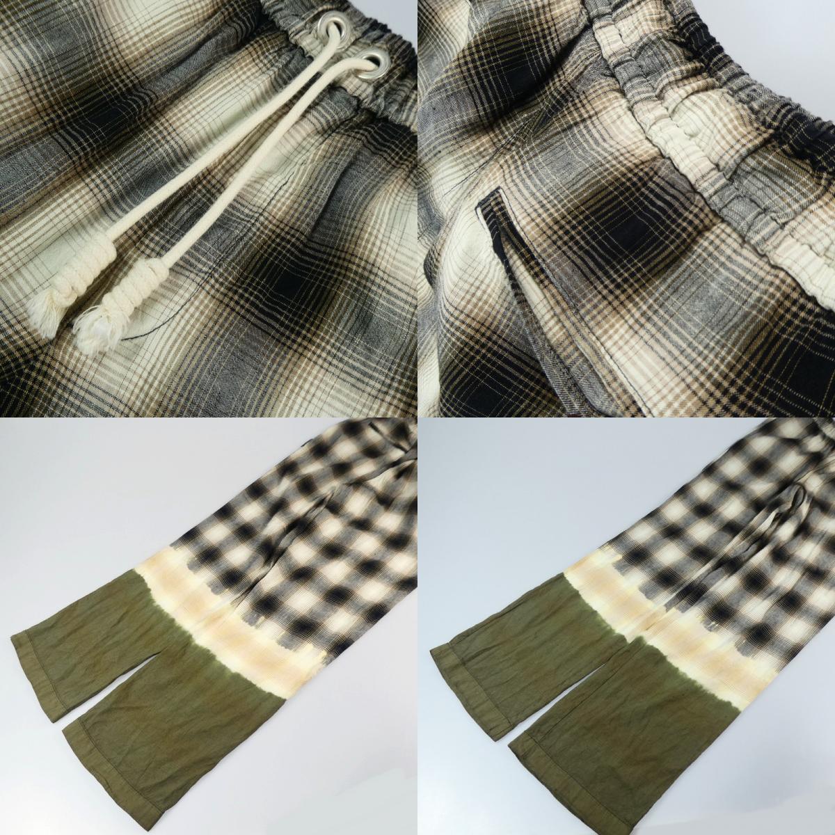 【中古】Palm Angels | パームエンジェルス Bleached Plaid Track Pants パンツ PMCG002S21FAB001 サイズ:46