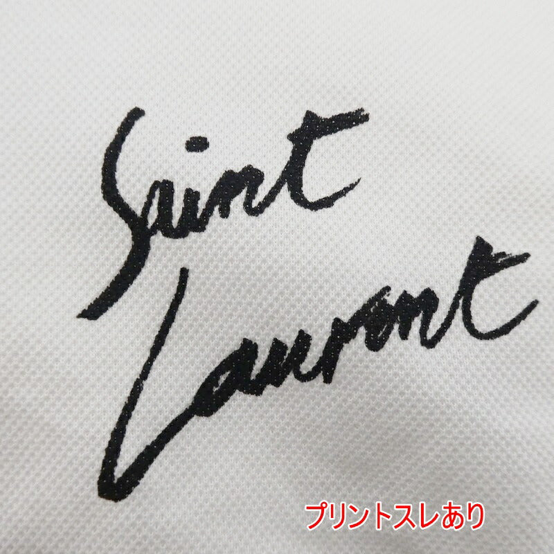 【中古】SAINT LAURENT | サンローラン シグネチャー ポロシャツ 483417 ホワイト サイズ:XS