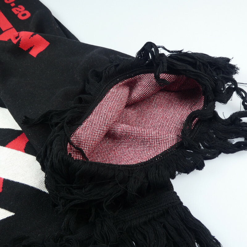 【中古】OFF-WHITE | オフホワイト BATS SCARF MUFFLER マフラー ブラック
