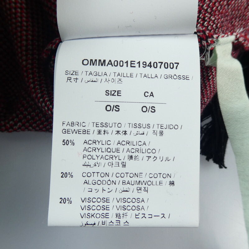 【中古】OFF-WHITE | オフホワイト BATS SCARF MUFFLER マフラー ブラック