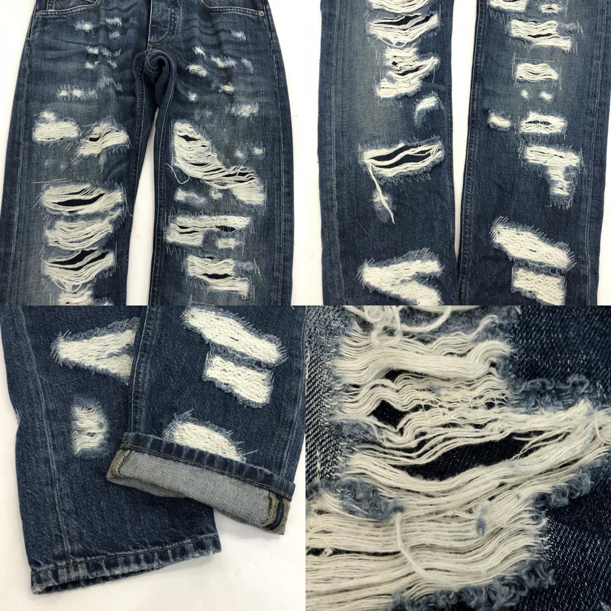 【中古】DOLCE & GABBANA | ドルチェアンドガッバーナ クラッシュ加工デニムパンツ デニムパンツ 2016S/S 44 ネイビー