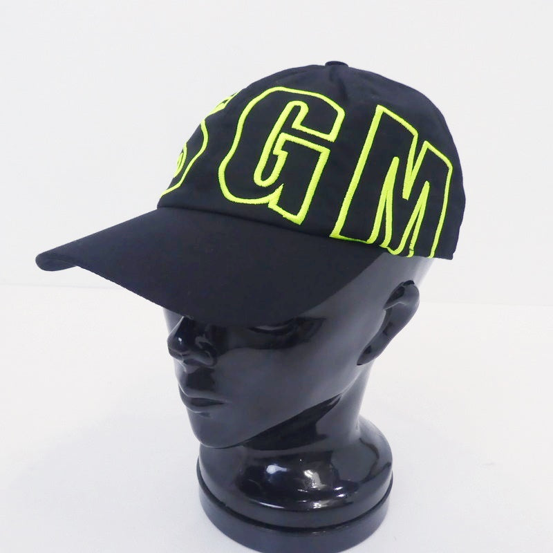 【中古】MSGM | エムエスジーエム MSGMロゴ刺繍 キャップ ブラック