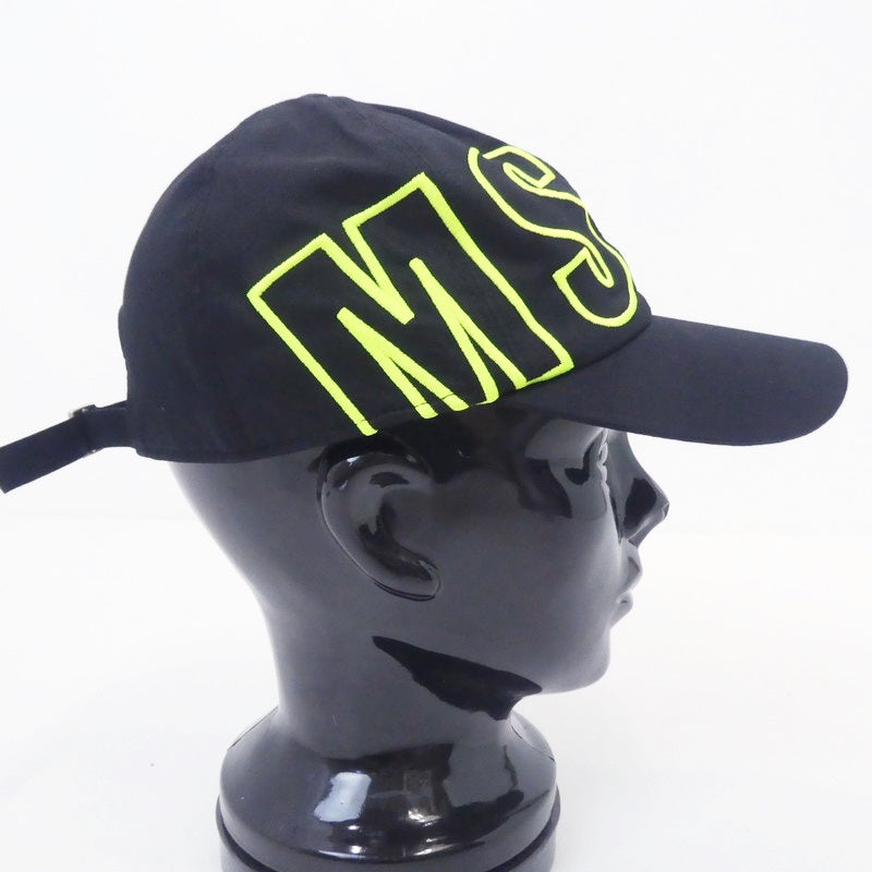 【中古】MSGM | エムエスジーエム MSGMロゴ刺繍 キャップ ブラック
