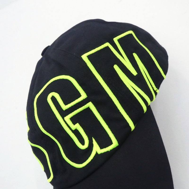 【中古】MSGM | エムエスジーエム MSGMロゴ刺繍 キャップ ブラック