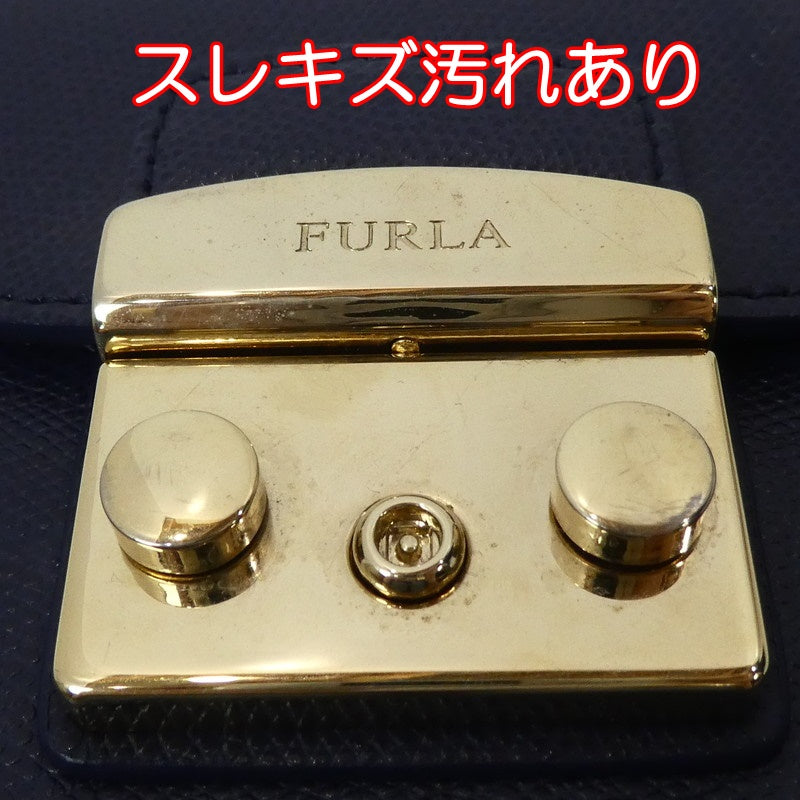 【中古】Furla | フルラ METROPOLIS MINI CROSSBODY ショルダーバッグ ネイビー
