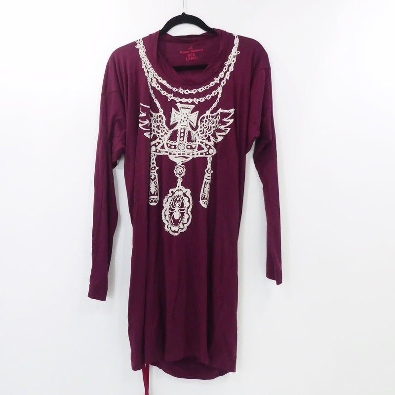 【中古】Vivienne Westwood Red Label | ヴィヴィアンウエストウッド レッドレーベル オーブプリントロングカットソー ワンピース 16-03-532002 サイズ:2