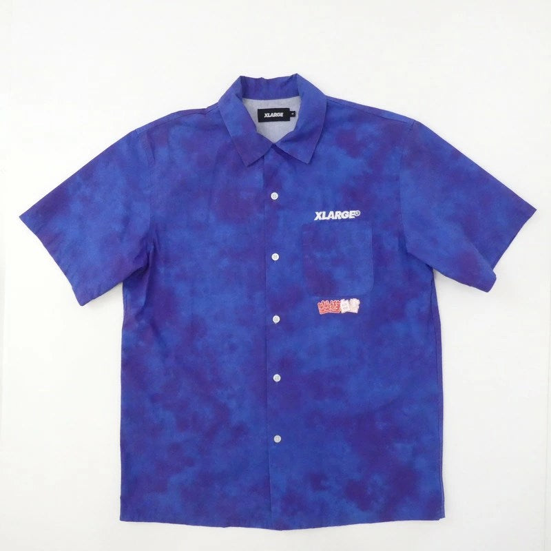 【中古】X-LARGE | エクストララージ S/S YUYUHAKUSHO OPEN COLLAR SHIRT 半袖シャツ 01192412-1906 ×幽遊白書 年式:2019S/S ブルー サイズ:S