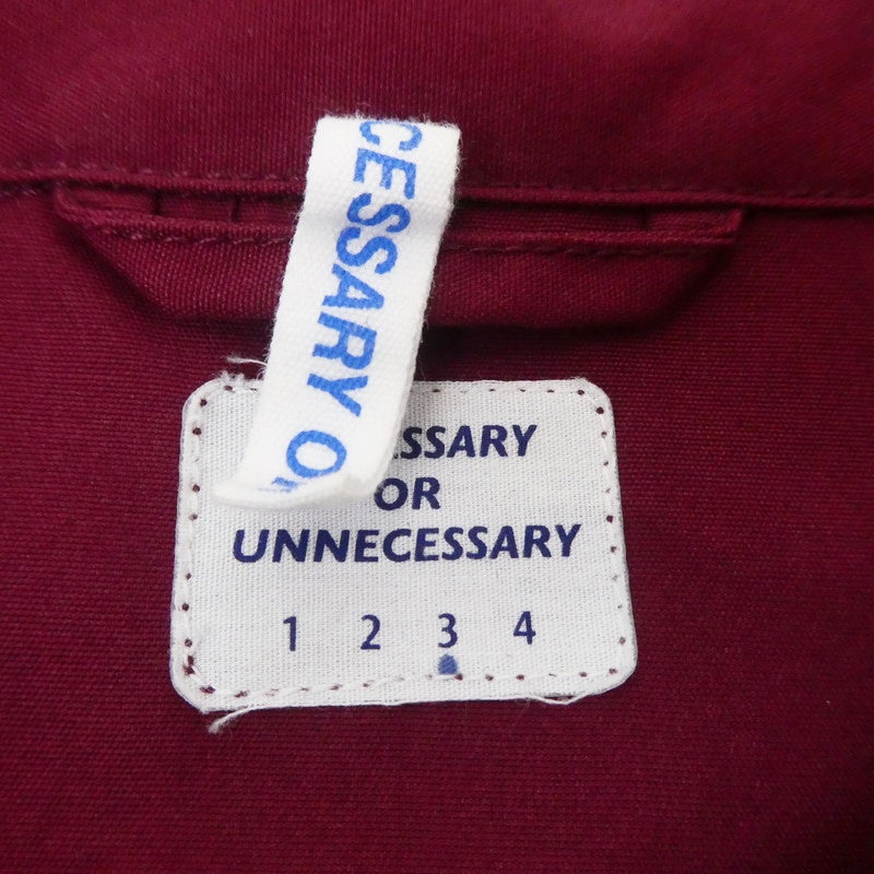 【中古】NECESSARY or UNNECESSARY | ネセサリーオアアンネセサリー その他トップス ボルドー/バーガンディー
