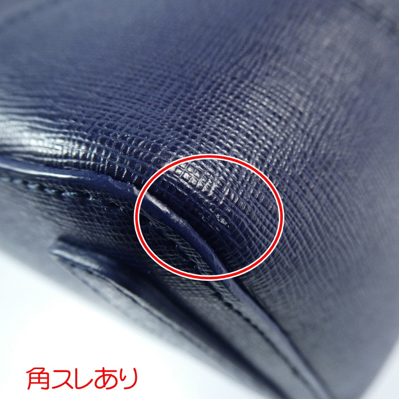 【中古】Furla | フルラ STACY MINI DRAWSTRING ハンドバッグ ネイビー