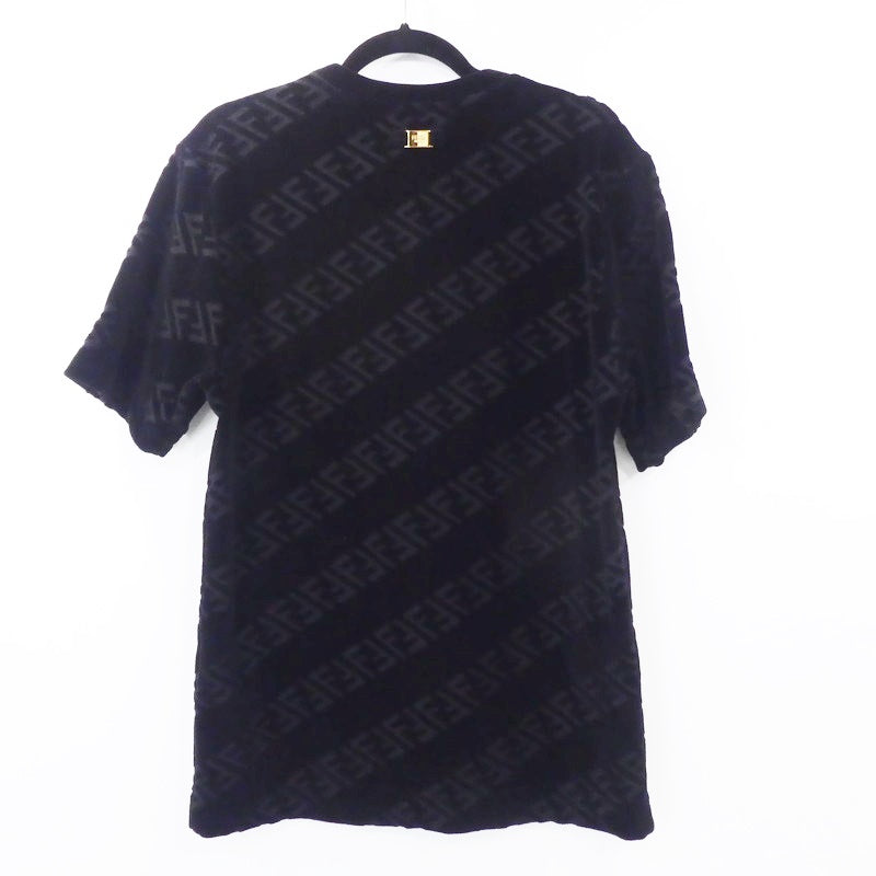 【中古】FENDI | フェンディ ブラックピケFFロゴ 半袖Tシャツ FY0936 AHCA ブラック サイズ:S