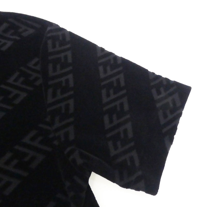 【中古】FENDI | フェンディ ブラックピケFFロゴ 半袖Tシャツ FY0936 AHCA ブラック サイズ:S