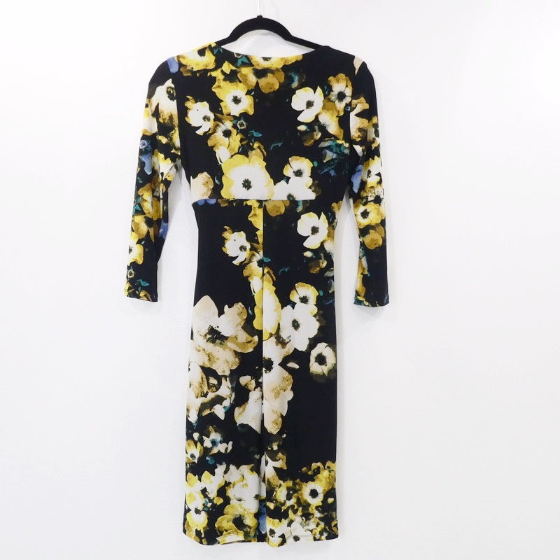 【中古】RALPH LAUREN | ラルフローレン 花柄カシュクール ドレス ブラック サイズ:2