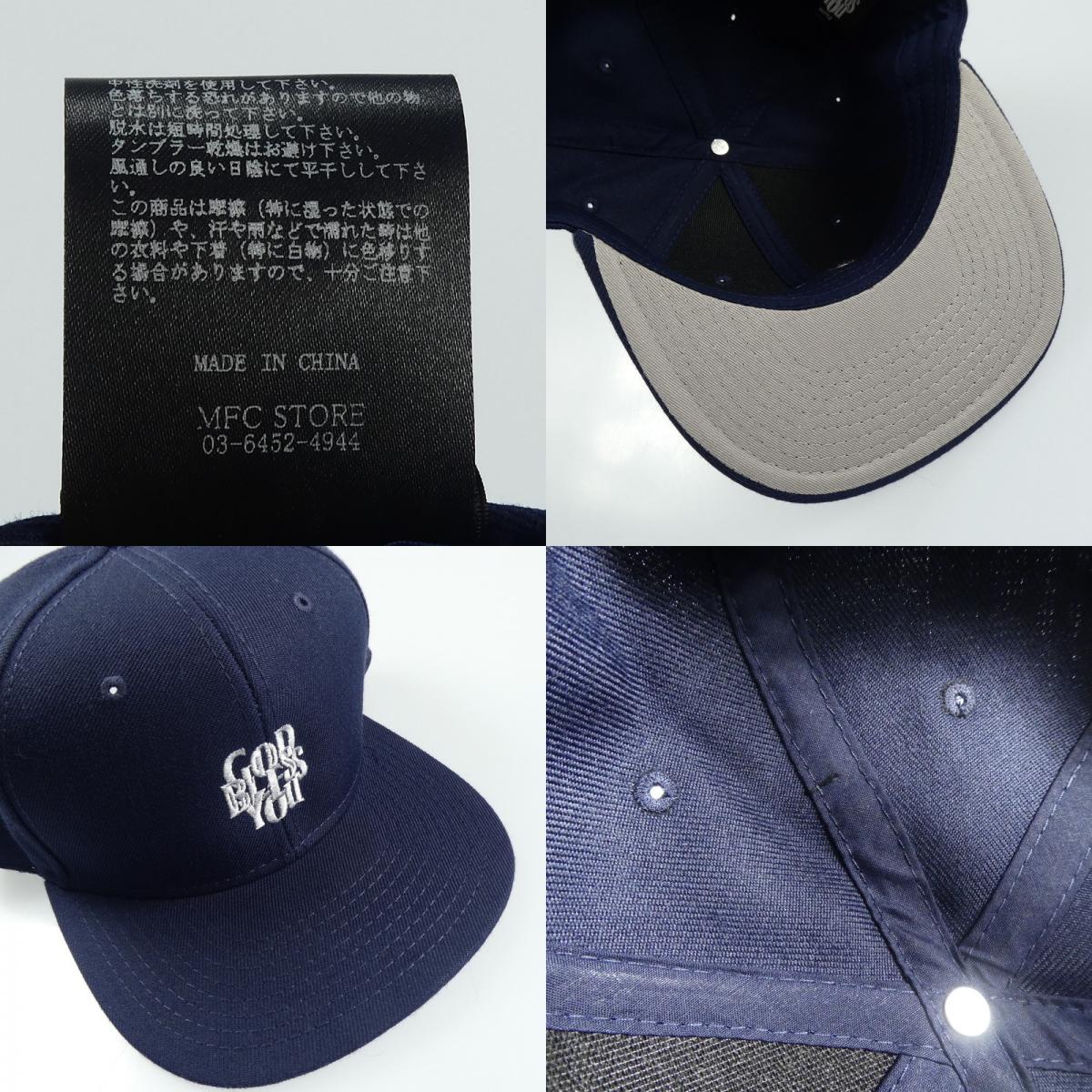 【中古】EXAMPLE | イグザンプル GOD BLESS YOU キャップ ネイビー