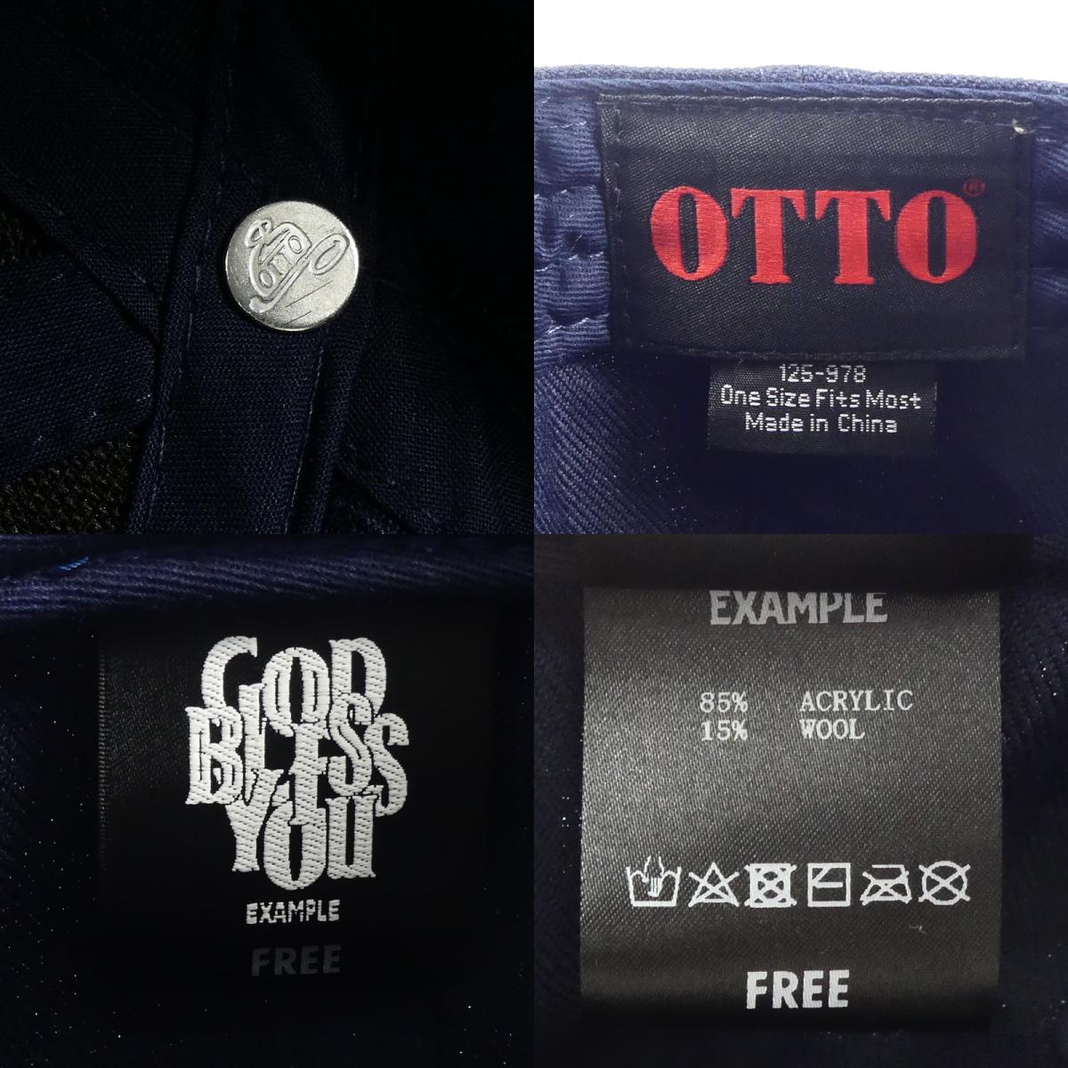 【中古】EXAMPLE | イグザンプル GOD BLESS YOU キャップ ネイビー
