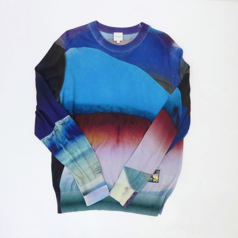 【中古】Paul Smith | ポール・スミス Abstract Paint クルーネックニット セーター 133454 834X サイズ:M