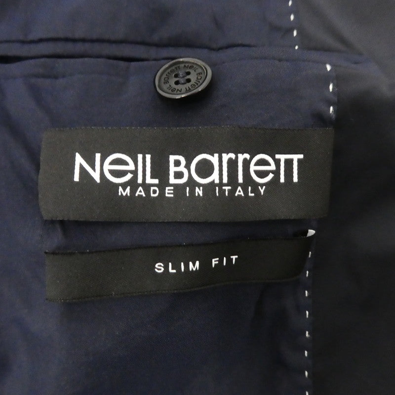 【中古】NEIL BARRETT | ニールバレット MATT NYLON STRETCH JACKET ナイロンジャケット PBGI98F A019 ネイビー サイズ:46