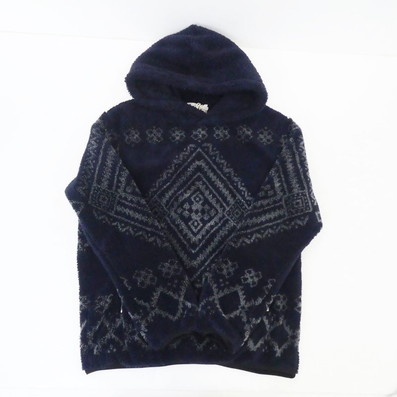 【中古】Seagreen | シーグリーン NATIVE PATTERN BLEACH FLEECE パーカー MSEA22A4148-L ネイビー サイズ:2