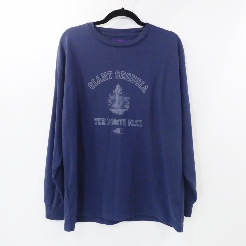 【中古】THE NORTH FACE PURPLE LABEL | ザノースフェイスパープルレーベル L/S Graphic Tee 長袖Tシャツ NT3260N ネイビー サイズ:M
