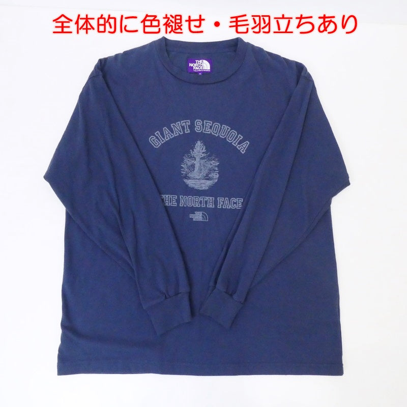 【中古】THE NORTH FACE PURPLE LABEL | ザノースフェイスパープルレーベル L/S Graphic Tee 長袖Tシャツ NT3260N ネイビー サイズ:M
