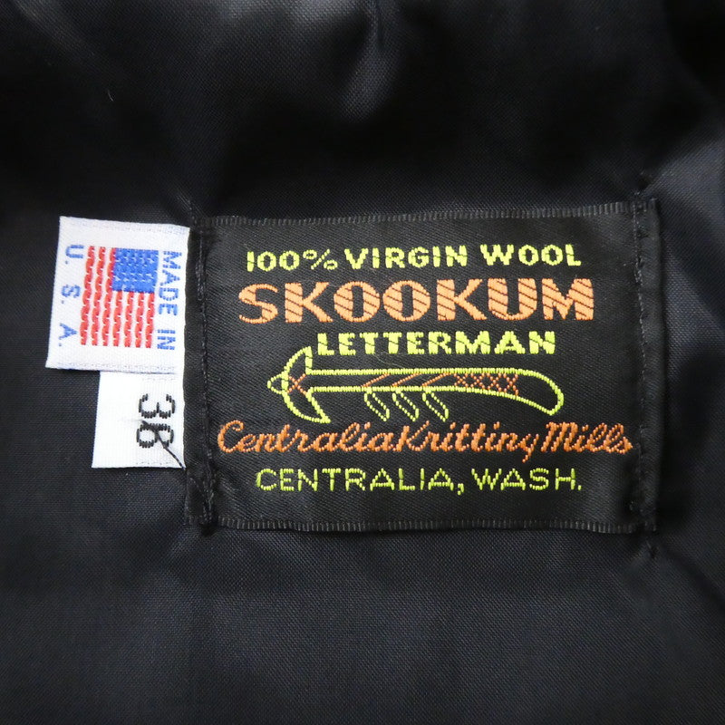 【中古】SKOOKUM | スクーカム Award Jacket スタジャン ブラック サイズ:36