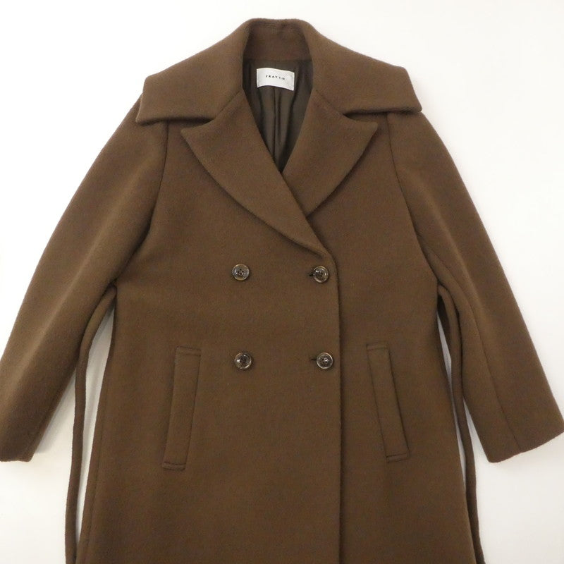 【中古】FRAY I.D | フレイアイディー 変形カラーロングコート その他アウター FWFC205011 年式:2020A/W ブラウン サイズ:1