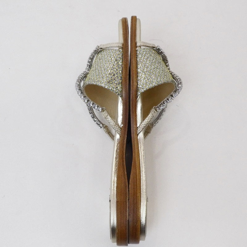 【中古】JIMMY CHOO | ジミーチュウ TALIKA FLAT サンダル J00015865737 ゴールド 24cm