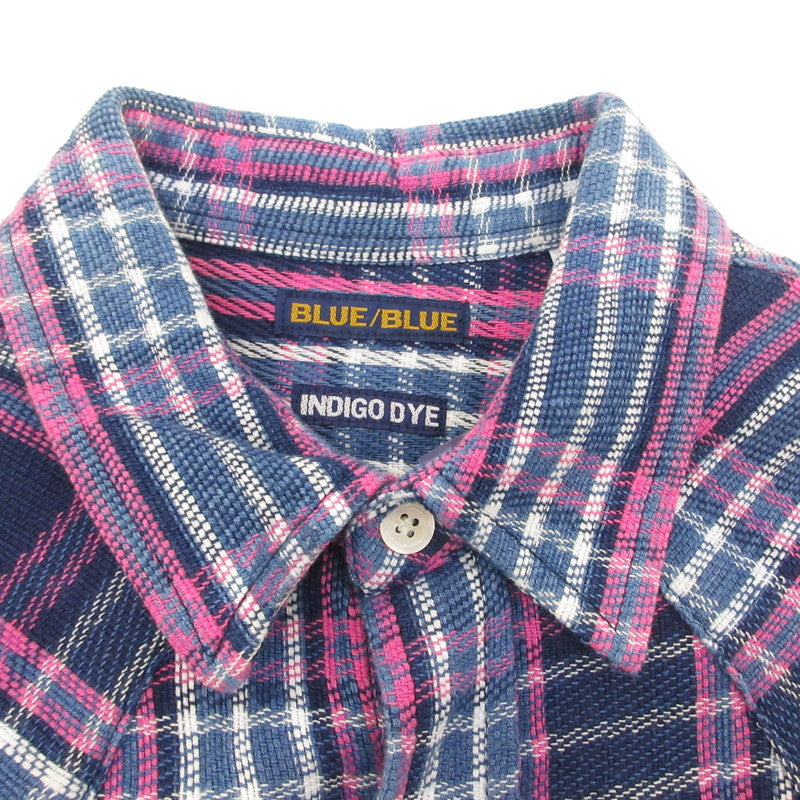 【中古】BLUE BLUE | ブルーブルー インディゴソフトキャンバスチェックウエスタンシャツ 長袖シャツ 700078775 サイズ:2
