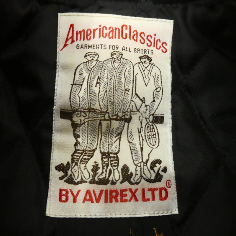 【中古】AVIREX | アヴィレックス VARSITY JACKET レザー 6181032 ブラック サイズ:L