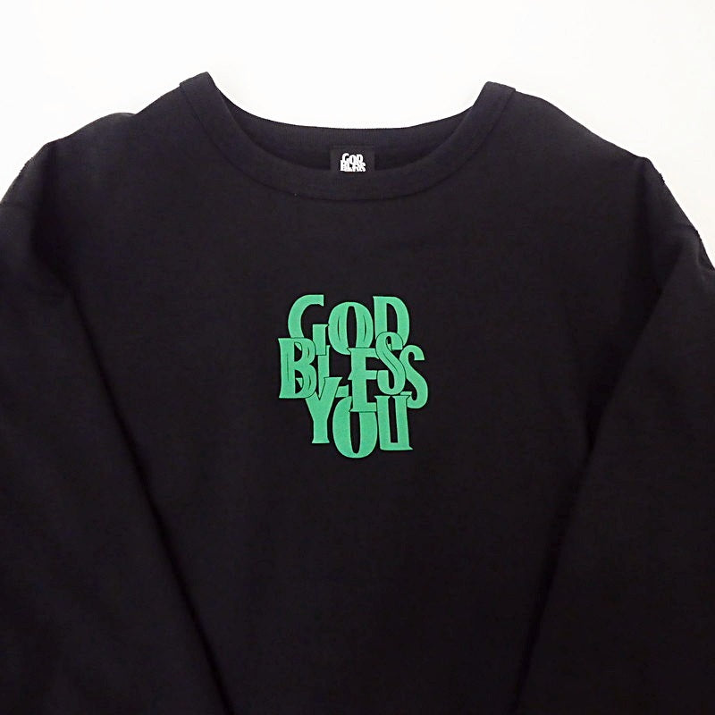 【中古】EXAMPLE | イグザンプル GOD BLESS YOU CREWNECK スウェット ブラック サイズ:XXL