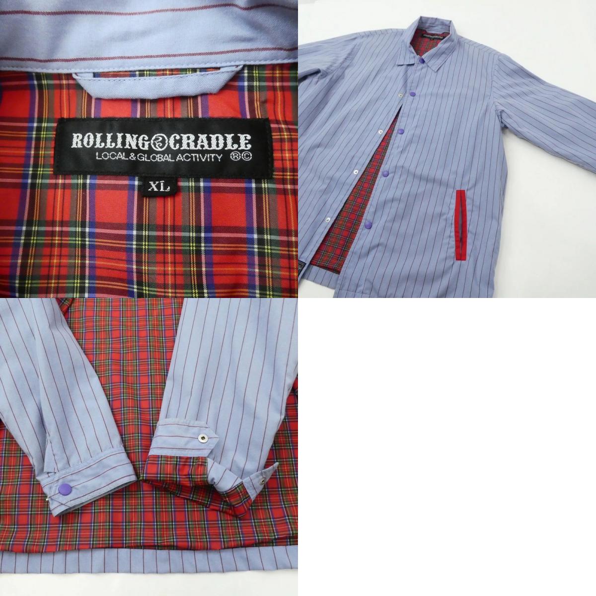 【中古】ROLLING CRADLE | ローリングクレイドル STRIPE COACH JACKET その他アウター サイズ:XL