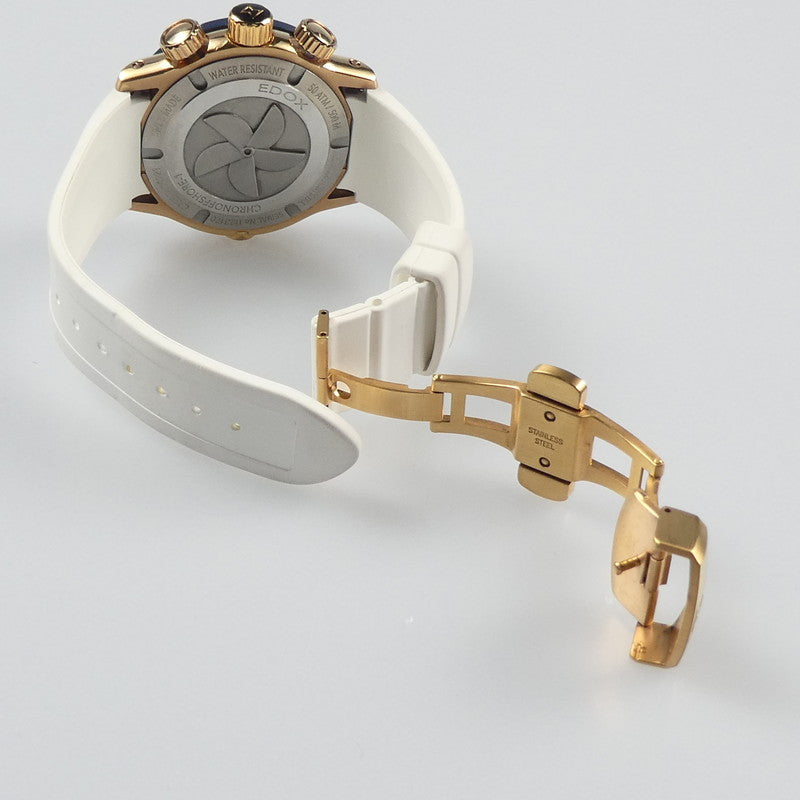 【中古】EDOX | エドックス クロノオフショア1クロノグラフスペシャルエディション 腕時計 10221-37RBU75-BIR7 ホワイト