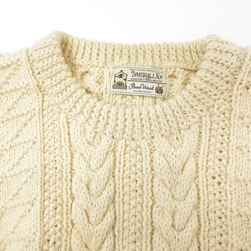 【中古】INVERALLAN | インバーアラン 1A CREW NECK KNIT セーター アイボリー サイズ:不明