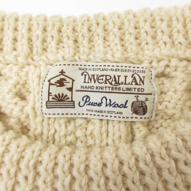 【中古】INVERALLAN | インバーアラン 1A CREW NECK KNIT セーター アイボリー サイズ:不明