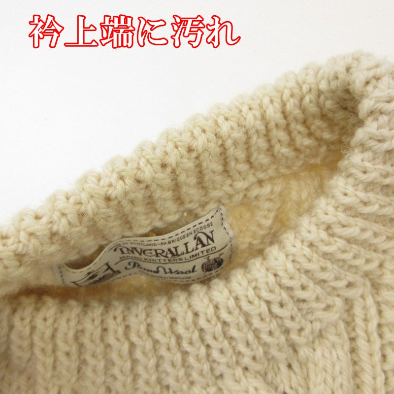 【中古】INVERALLAN | インバーアラン 1A CREW NECK KNIT セーター アイボリー サイズ:不明