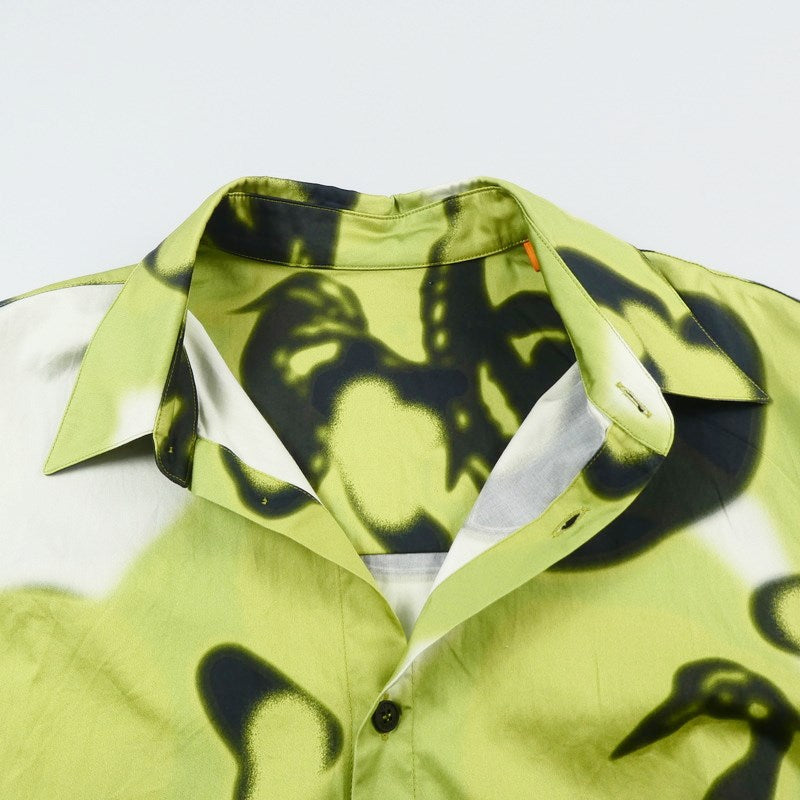 【中古】HERON PRESTON | ヘロンプレストン BOWLING SHIRT ‘GREEN’ 半袖シャツ HMGA027F21FAB001 サイズ:L